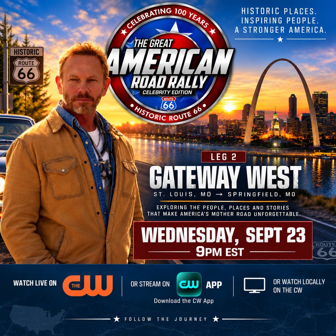 Great American Road Rally episode promo: Leg 2, Gateway West, St. Louis to Springfield, airing Wednesday September 23 on The CW
